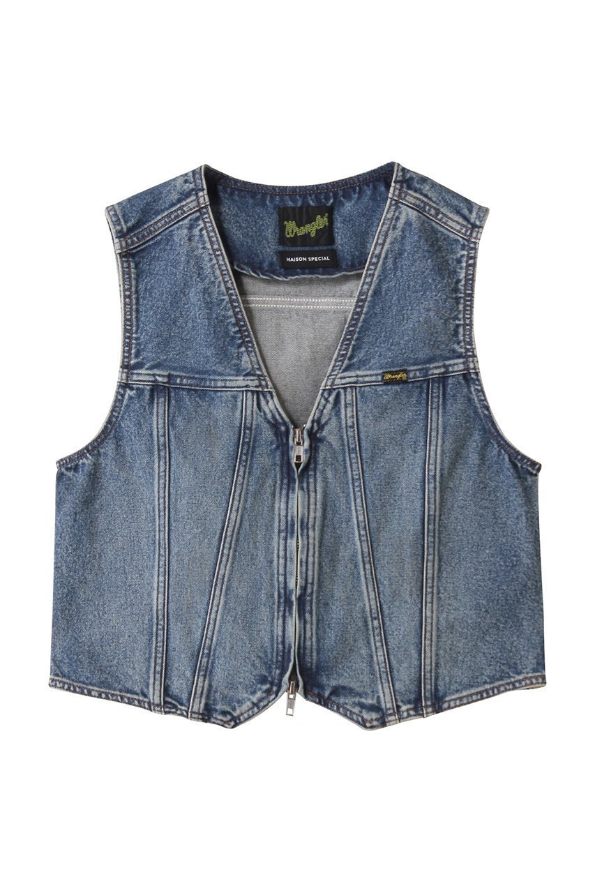【メゾンスペシャル/MAISON SPECIAL】の【Wrangler×MAISON SPECIAL】Collaboration Mud Denim Vest/ラングラーコラボレーションマッドデニムベスト 人気、トレンドファッション・服の通販 founy(ファニー) 　ファッション　Fashion　レディースファッション　Fashion for Women　アウター　Coat / Outerwear Collection　レディースジャケット・軽アウター　Jackets　ウエスタン　Western Style　クラシカル　Classical, Vintage-Inspired　コンパクト　Compact, Small Size　ジャケット　Jacket, Outerwear　ジーンズ　Jeans, Denim Pants　デニム　Denim, Jeans Material　ベスト　Vest, Waistcoat　ワーク　Workwear, Utility Style　 other-1|ID: prp329100004630823 ipo3291000000036038649
