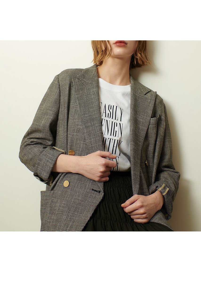 【アルアバイル/allureville】のトリッカーカラミダブルジャケット インテリア・キッズ・メンズ・レディースファッション・服の通販 founy(ファニー) 　ファッション　Fashion　レディースファッション　Fashion for Women　アウター　Coat / Outerwear Collection　レディースジャケット・軽アウター　Jackets　2025年　2025　2025-2026秋冬・A/W　Autumn/Winter 2025–26 AW25–26　ジャケット　Jacket, Outerwear　デニム　Denim, Jeans Material　ボトム　Bottoms, Lower Wear　マニッシュ　Mannish, Boyish　A/W・秋冬　Autumn/Winter　羽織　Haori, Light Jacket　ブラウン|ID: prp329100004630828 ipo3291000000033313475