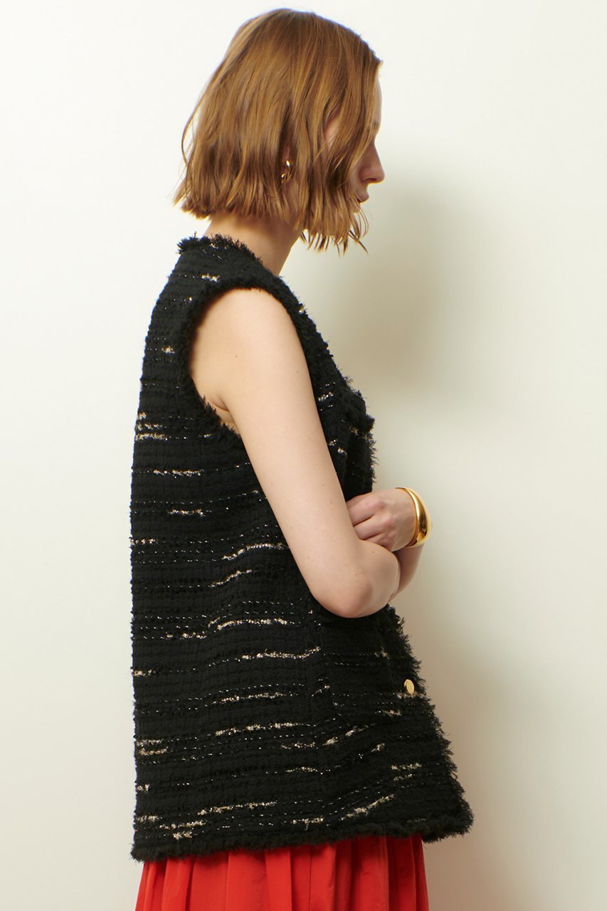 【アルアバイル/allureville】のジオリカツィードフリンジジレ 人気、トレンドファッション・服の通販 founy(ファニー) 　ファッション　Fashion　レディースファッション　Fashion for Women　アウター　Coat / Outerwear Collection　レディースジャケット・軽アウター　Jackets　2025年　2025　2025-2026秋冬・A/W　Autumn/Winter 2025–26 AW25–26　おすすめ　Recommended / Our Picks　イタリア　Italy　インナー　Innerwear　グログラン　Grosgrain, Grosgrain Ribbon　ジャケット　Jacket, Outerwear　タンク　Tank Top, Sleeveless Top　タートル　Turtleneck, Turtle Collar　ダウン　Down, Puffer　ツイード　Twill, Twill Weave　デニム　Denim, Jeans Material　フリンジ　Fringe, Tassel　ベスト　Vest, Waistcoat　A/W・秋冬　Autumn/Winter　other-3|ID: prp329100004630830 ipo3291000000033313488