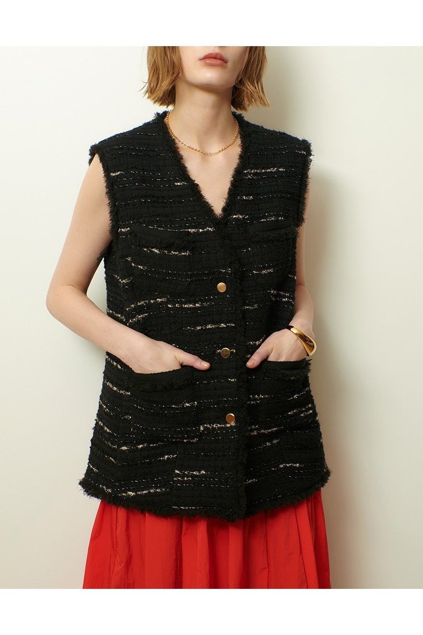 【アルアバイル/allureville】のジオリカツィードフリンジジレ 人気、トレンドファッション・服の通販 founy(ファニー) 　ファッション　Fashion　レディースファッション　Fashion for Women　アウター　Coat / Outerwear Collection　レディースジャケット・軽アウター　Jackets　2025年　2025　2025-2026秋冬・A/W　Autumn/Winter 2025–26 AW25–26　おすすめ　Recommended / Our Picks　イタリア　Italy　インナー　Innerwear　グログラン　Grosgrain, Grosgrain Ribbon　ジャケット　Jacket, Outerwear　タンク　Tank Top, Sleeveless Top　タートル　Turtleneck, Turtle Collar　ダウン　Down, Puffer　ツイード　Twill, Twill Weave　デニム　Denim, Jeans Material　フリンジ　Fringe, Tassel　ベスト　Vest, Waistcoat　A/W・秋冬　Autumn/Winter　other-5|ID: prp329100004630830 ipo3291000000033313490