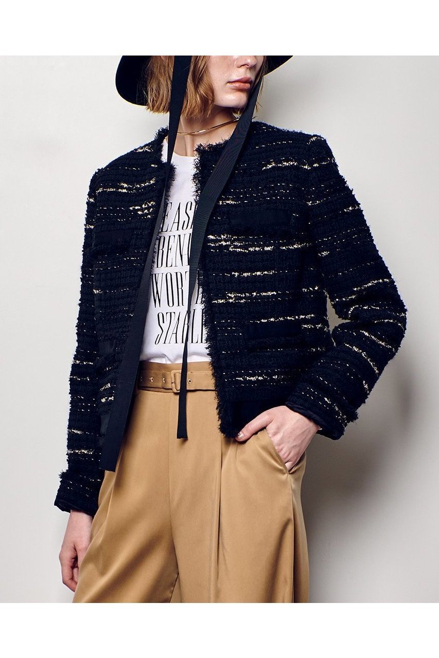 【アルアバイル/allureville】のジオリカツイードラウンドネックジャケット 人気、トレンドファッション・服の通販 founy(ファニー) 　ファッション　Fashion　レディースファッション　Fashion for Women　アウター　Coat / Outerwear Collection　レディースジャケット・軽アウター　Jackets　2025年　2025　2025-2026秋冬・A/W　Autumn/Winter 2025–26 AW25–26　おすすめ　Recommended / Our Picks　イタリア　Italy　オケージョン　Occasion Wear　ジャケット　Jacket, Outerwear　セットアップ　Set-Up, Coordinated Outfit　ツイード　Twill, Twill Weave　フリンジ　Fringe, Tassel　ポケット　Pocket, Pocket Detail　リボン　Ribbon, Bow　エレガント 上品　Elegant　A/W・秋冬　Autumn/Winter　other-3|ID: prp329100004630831 ipo3291000000033313494