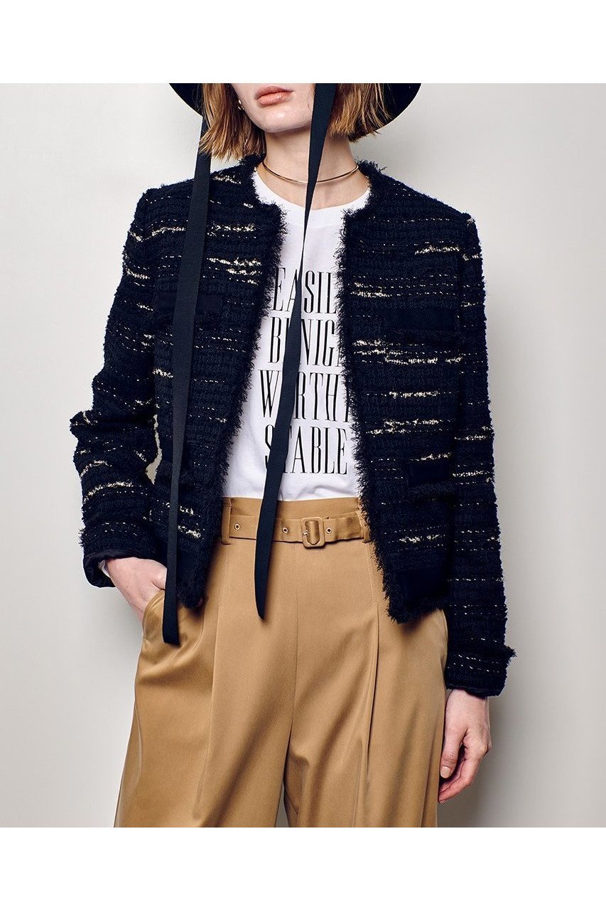 【アルアバイル/allureville】のジオリカツイードラウンドネックジャケット 人気、トレンドファッション・服の通販 founy(ファニー) 　ファッション　Fashion　レディースファッション　Fashion for Women　アウター　Coat / Outerwear Collection　レディースジャケット・軽アウター　Jackets　2025年　2025　2025-2026秋冬・A/W　Autumn/Winter 2025–26 AW25–26　おすすめ　Recommended / Our Picks　イタリア　Italy　オケージョン　Occasion Wear　ジャケット　Jacket, Outerwear　セットアップ　Set-Up, Coordinated Outfit　ツイード　Twill, Twill Weave　フリンジ　Fringe, Tassel　ポケット　Pocket, Pocket Detail　リボン　Ribbon, Bow　エレガント 上品　Elegant　A/W・秋冬　Autumn/Winter　other-5|ID: prp329100004630831 ipo3291000000033313496
