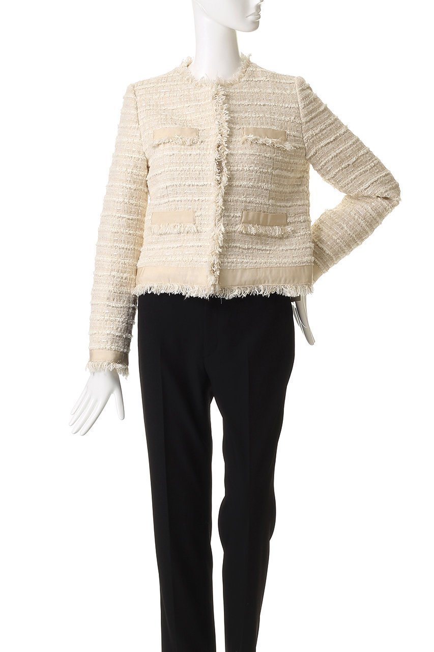 【アルアバイル/allureville】のジオリカツイードラウンドネックジャケット 人気、トレンドファッション・服の通販 founy(ファニー) ファッション Fashion レディースファッション Fashion for Women アウター Coat / Outerwear Collection レディースジャケット・軽アウター Jackets おすすめ Recommended / Our Picks イタリア Italy オケージョン Occasion Wear ジャケット Jacket, Outerwear セットアップ Set-Up, Coordinated Outfit ツイード Twill, Twill Weave フリンジ Fringe, Tassel ポケット Pocket, Pocket Detail リボン Ribbon, Bow エレガント 上品 Elegant other-3|ID: prp329100004630831 ipo3291000000034434507