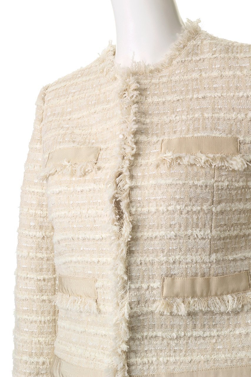 【アルアバイル/allureville】のジオリカツイードラウンドネックジャケット 人気、トレンドファッション・服の通販 founy(ファニー) ファッション Fashion レディースファッション Fashion for Women アウター Coat / Outerwear Collection レディースジャケット・軽アウター Jackets おすすめ Recommended / Our Picks イタリア Italy オケージョン Occasion Wear ジャケット Jacket, Outerwear セットアップ Set-Up, Coordinated Outfit ツイード Twill, Twill Weave フリンジ Fringe, Tassel ポケット Pocket, Pocket Detail リボン Ribbon, Bow エレガント 上品 Elegant other-6|ID: prp329100004630831 ipo3291000000034434510