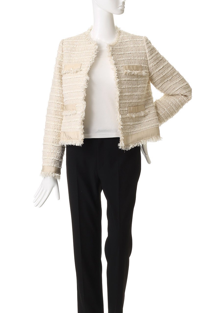 【アルアバイル/allureville】のジオリカツイードラウンドネックジャケット 人気、トレンドファッション・服の通販 founy(ファニー) ファッション Fashion レディースファッション Fashion for Women アウター Coat / Outerwear Collection レディースジャケット・軽アウター Jackets おすすめ Recommended / Our Picks イタリア Italy オケージョン Occasion Wear ジャケット Jacket, Outerwear セットアップ Set-Up, Coordinated Outfit ツイード Twill, Twill Weave フリンジ Fringe, Tassel ポケット Pocket, Pocket Detail リボン Ribbon, Bow エレガント 上品 Elegant other-8|ID: prp329100004630831 ipo3291000000034434512