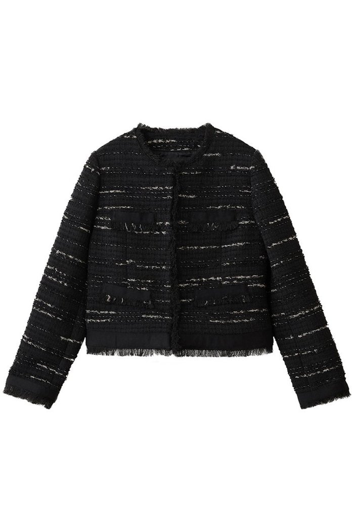 【アルアバイル/allureville】のジオリカツイードラウンドネックジャケット インテリア・キッズ・メンズ・レディースファッション・服の通販 founy(ファニー) https://founy.com/ ファッション Fashion レディースファッション Fashion for Women アウター Coat / Outerwear Collection レディースジャケット・軽アウター Jackets おすすめ Recommended / Our Picks イタリア Italy オケージョン Occasion Wear ジャケット Jacket, Outerwear セットアップ Set-Up, Coordinated Outfit ツイード Twill, Twill Weave フリンジ Fringe, Tassel ポケット Pocket, Pocket Detail リボン Ribbon, Bow エレガント 上品 Elegant |ID: prp329100004630831 ipo3291000000035871626