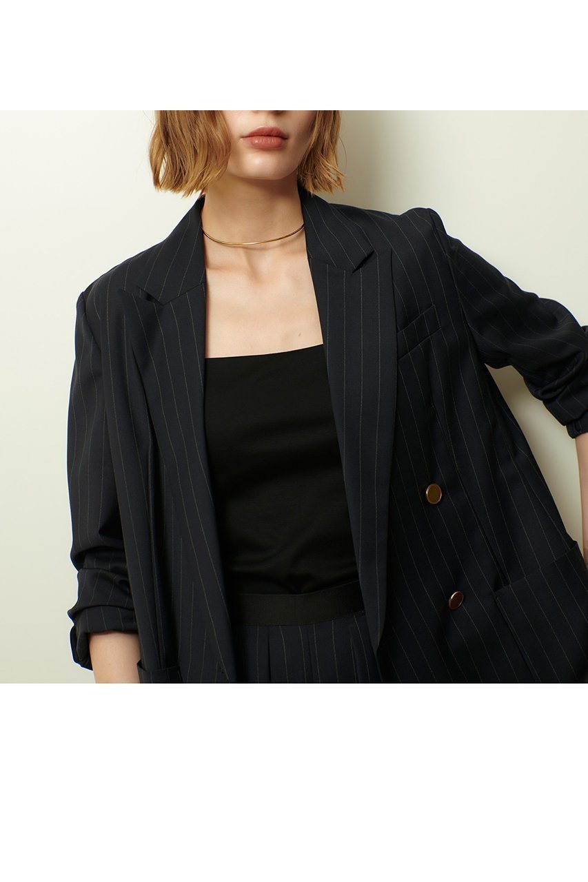 【アルアバイル/allureville】のトリアセサイロピークドラペルジャケット 人気、トレンドファッション・服の通販 founy(ファニー) 　ファッション　Fashion　レディースファッション　Fashion for Women　アウター　Coat / Outerwear Collection　レディースジャケット・軽アウター　Jackets　2025年　2025　2025-2026秋冬・A/W　Autumn/Winter 2025–26 AW25–26　サマー　Summer, Summer Style　シアー　Sheer, See-Through　ジャケット　Jacket, Outerwear　デニム　Denim, Jeans Material　ボトム　Bottoms, Lower Wear　マニッシュ　Mannish, Boyish　再入荷　Restock / Back in Stock　A/W・秋冬　Autumn/Winter　other-7|ID: prp329100004630832 ipo3291000000033313504