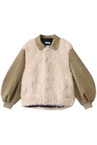 【ニアー ニッポン/near.nippon】のファーナイロンブルゾン ホワイト×ベージュ|ID:prp329100004630834