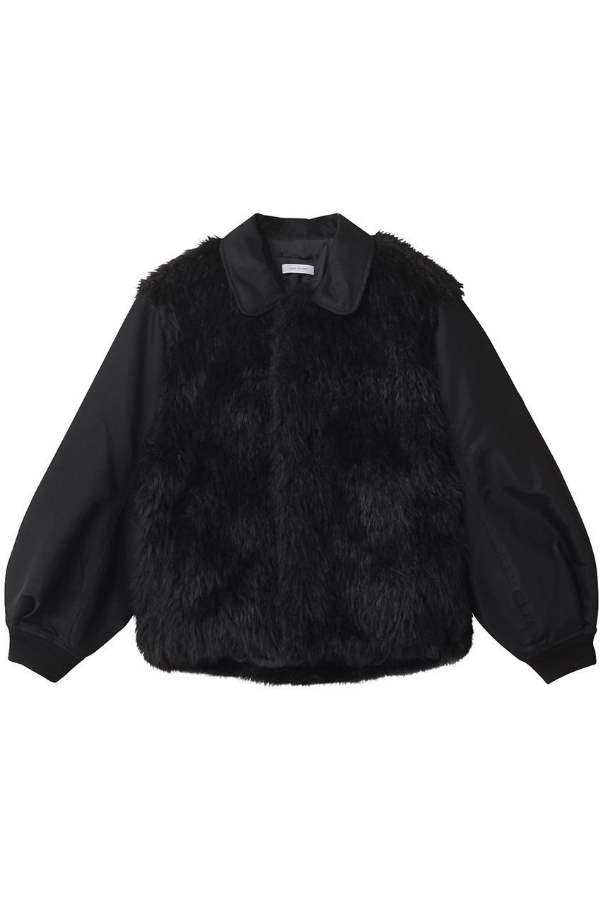 【ニアー ニッポン/near.nippon】のファーナイロンブルゾン インテリア・キッズ・メンズ・レディースファッション・服の通販 founy(ファニー) 　ファッション　Fashion　レディースファッション　Fashion for Women　アウター　Coat / Outerwear Collection　レディースジャケット・軽アウター　Jackets　ブルゾンジャケット・スポーティアウター　Blouson Jackets　ジャケット　Jacket, Outerwear　デニム　Denim, Jeans Material　ドッキング　Docking, Mixed Material　パーティ　Party, Party Style　フェイクファー　Faux Fur, Imitation Fur　ブルゾン　Blouson, Bomber Jacket　ミリタリー　Military, Army Style　ラグジュアリー　Luxury, Elegant　リラックス　Relax, Relaxed Fit　エレガント 上品　Elegant　ブラック×ブラック|ID: prp329100004630834 ipo3291000000035511822