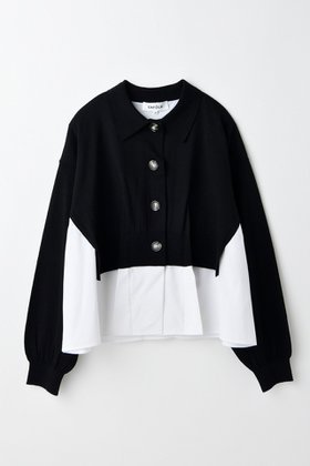【エンフォルド/ENFOLD】 【8/13 12:00販売開始】FAKE-LAYERED CARDIGAN/カーディガン人気、トレンドファッション・服の通販 founy(ファニー) ファッション Fashion レディースファッション Fashion for Women トップス・カットソー Cut & Sew Tops ニット Knit Tops & Sweaters カーディガン・羽織り Layered Style Cardigans カーディガン Cardigan, Knitwear ドッキング Docking, Mixed Material ベスト Vest, Waistcoat 新作・新入荷 New Arrivals / New In |ID:prp329100004630839