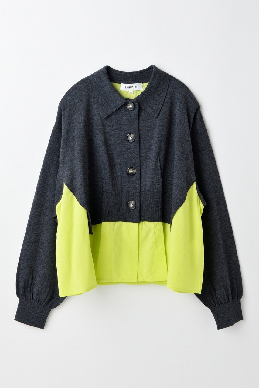 【エンフォルド/ENFOLD】の【8/13 12:00販売開始】FAKE-LAYERED CARDIGAN/カーディガン インテリア・キッズ・メンズ・レディースファッション・服の通販 founy(ファニー) 　ファッション　Fashion　レディースファッション　Fashion for Women　トップス・カットソー　Cut & Sew Tops　ニット　Knit Tops & Sweaters　カーディガン・羽織り　Layered Style Cardigans　カーディガン　Cardigan, Knitwear　ドッキング　Docking, Mixed Material　ベスト　Vest, Waistcoat　新作・新入荷　New Arrivals / New In　チャコールグレー|ID: prp329100004630839 ipo3291000000033313552