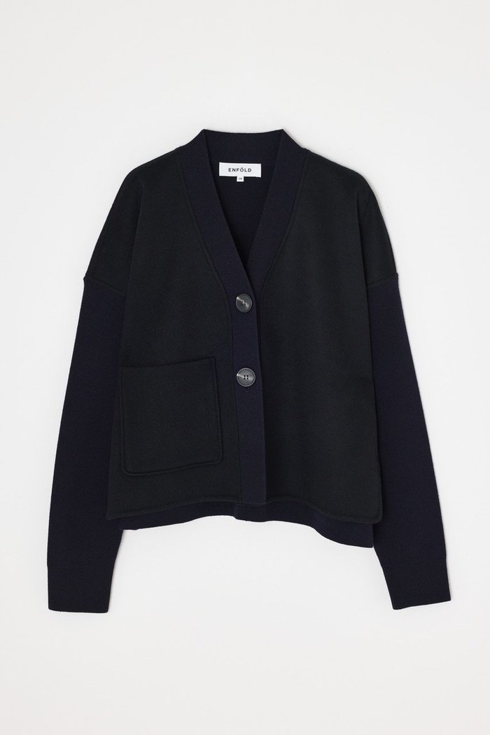 【エンフォルド/ENFOLD】のKNIT×RIVER JACKET/ジャケット インテリア・キッズ・メンズ・レディースファッション・服の通販 founy(ファニー) https://founy.com/ ファッション Fashion レディースファッション Fashion for Women カーディガン Cardigan, Knitwear コンパクト Compact, Small Size ジャケット Jacket, Outerwear メルトン Melton, Heavy Wool ワイド Wide, Wide Fit 定番 Standard, Basic Item |ID: prp329100004630840 ipo3291000000036132428