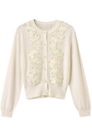 【マリリンムーン/MARILYN MOON】のコード刺しゅうカーディガン 人気、トレンドファッション・服の通販 founy(ファニー) ファッション Fashion レディースファッション Fashion for Women トップス・カットソー Cut & Sew Tops ニット Knit Tops & Sweaters カーディガン・羽織り Layered Style Cardigans 2025年 2025 2025-2026秋冬・A/W Autumn/Winter 2025–26 AW25–26 カーディガン Cardigan, Knitwear サテン Satin, Glossy Fabric ハンド Hand, Handmade パーティ Party, Party Style パール Pearl, Pearl Accent フィット Fit, Slim Fit エレガント 上品 Elegant A/W・秋冬 Autumn/Winter |ID:prp329100004630841
