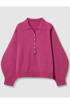 【アナイ/ANAYI】のプレーティングポロプルオーバー 人気、トレンドファッション・服の通販 founy(ファニー) ファッション Fashion レディースファッション Fashion for Women トップス・カットソー Cut & Sew Tops ニット Knit Tops & Sweaters カジュアルプルオーバー・ニットトップス Pullovers & Knit Tops / Casual Pullovers 2025年 2025 2025-2026秋冬・A/W Autumn/Winter 2025–26 AW25–26 なめらか Smooth, Silky Texture トレンド Trend, Trending Now フォルム Silhouette, Form フレア Flare, Flared フロント Front, Front Design ボトム Bottoms, Lower Wear メタル Metal, Metal Parts ワイド Wide, Wide Fit A/W・秋冬 Autumn/Winter thumbnail ピンク|ID: prp329100004630845 ipo3291000000033313594
