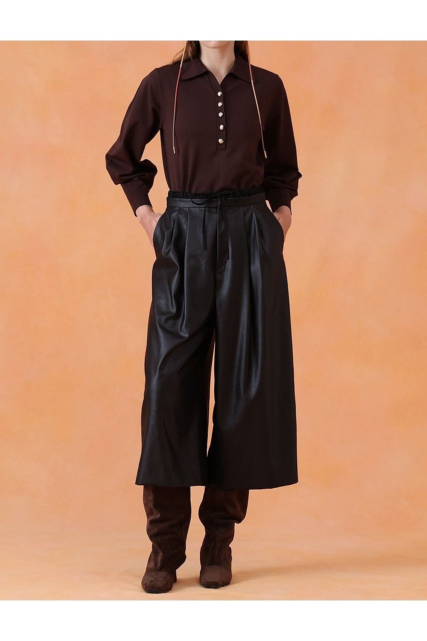 【アナイ/ANAYI】のプレーティングポロプルオーバー 人気、トレンドファッション・服の通販 founy(ファニー) 　ファッション　Fashion　レディースファッション　Fashion for Women　トップス・カットソー　Cut & Sew Tops　ニット　Knit Tops & Sweaters　カジュアルプルオーバー・ニットトップス　Pullovers & Knit Tops / Casual Pullovers　2025年　2025　2025-2026秋冬・A/W　Autumn/Winter 2025–26 AW25–26　なめらか　Smooth, Silky Texture　トレンド　Trend, Trending Now　フォルム　Silhouette, Form　フレア　Flare, Flared　フロント　Front, Front Design　ボトム　Bottoms, Lower Wear　メタル　Metal, Metal Parts　ワイド　Wide, Wide Fit　A/W・秋冬　Autumn/Winter　other-6|ID: prp329100004630845 ipo3291000000033313600