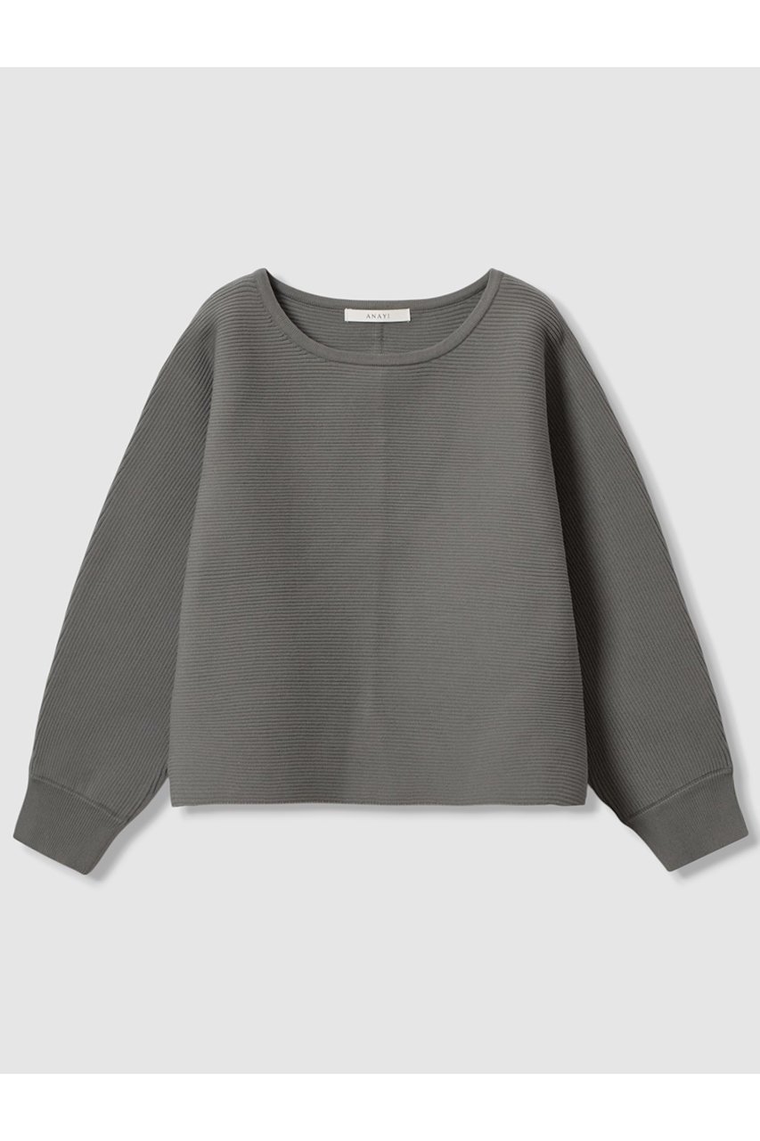 【アナイ/ANAYI】のリップルプルオーバー インテリア・キッズ・メンズ・レディースファッション・服の通販 founy(ファニー) 　ファッション　Fashion　レディースファッション　Fashion for Women　トップス・カットソー　Cut & Sew Tops　ニット　Knit Tops & Sweaters　カジュアルプルオーバー・ニットトップス　Pullovers & Knit Tops / Casual Pullovers　スリーブ　Sleeve, Long Sleeve / Short Sleeve　モダン　Modern, Contemporary　ワイド　Wide, Wide Fit　グレー|ID: prp329100004630846 ipo3291000000035868203
