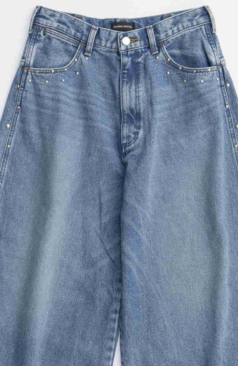 【メゾンスペシャル/MAISON SPECIAL】の【Wrangler×MAISON SPECIAL】Collaboration Studs Denim Pants/ラングラーコラボレーションスタッズデニムパンツ 人気、トレンドファッション・服の通販 founy(ファニー) 　ファッション　Fashion　レディースファッション　Fashion for Women　パンツ　Pants & Trousers　デニムパンツ・ジーンズ・美脚デニム　Denim Jeans & Pants　ウエスタン　Western Style　ウォッシュ　Washed Finish　シルバー　Silver, Metallic Silver　ジーンズ　Jeans, Denim Pants　スタッズ　Studs, Metal Accents　セットアップ　Set-Up, Coordinated Outfit　デニム　Denim, Jeans Material　トレンド　Trend, Trending Now　フラワー　Flower, Floral　ベスト　Vest, Waistcoat　ポケット　Pocket, Pocket Detail　モチーフ　Motif, Design Theme　ワーク　Workwear, Utility Style　other-2|ID: prp329100004630857 ipo3291000000036465927