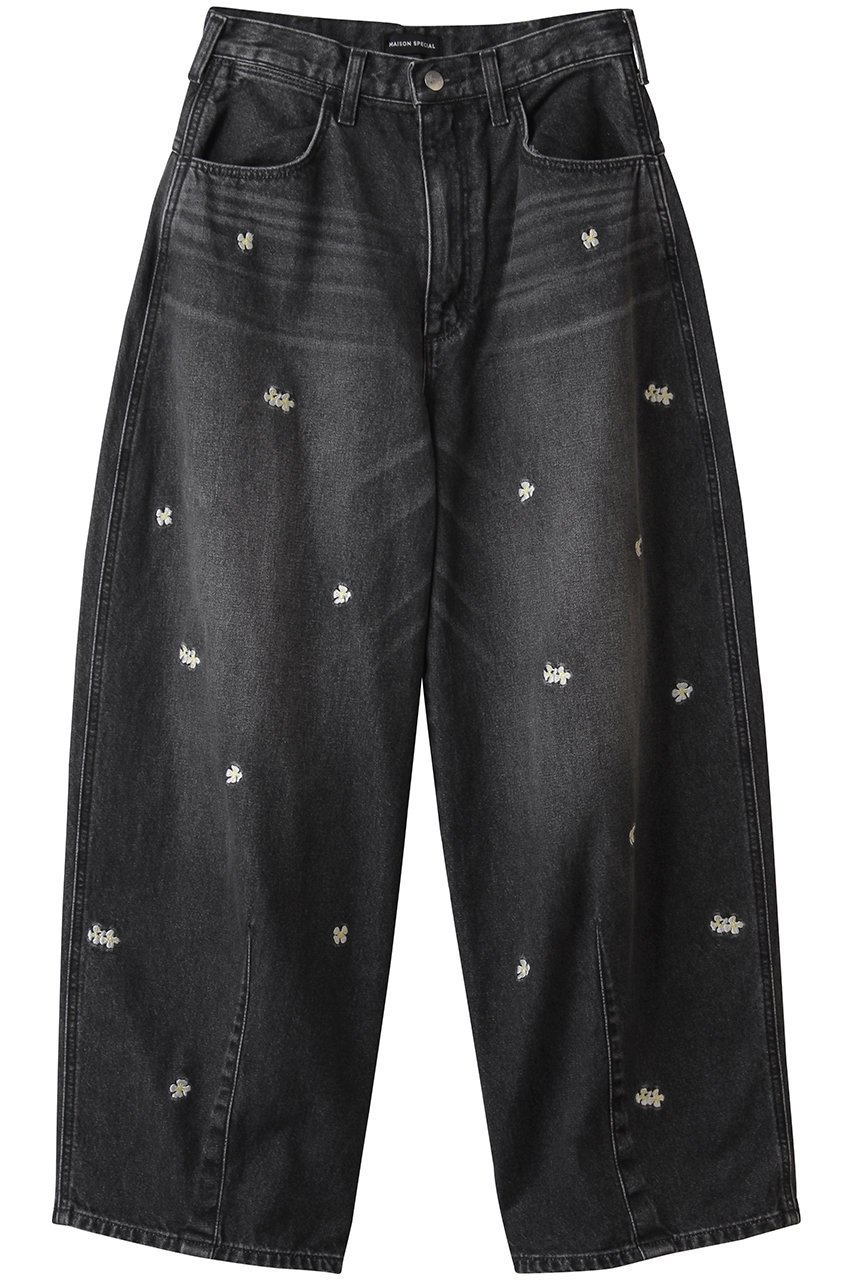 【メゾンスペシャル/MAISON SPECIAL】の【Wrangler×MAISON SPECIAL】Collaboration Flower Embroidery Denim Pants/ラングラーコラボレーションフラワーエンブロイダリーデニムパンツ インテリア・キッズ・メンズ・レディースファッション・服の通販 founy(ファニー) 　ファッション　Fashion　レディースファッション　Fashion for Women　パンツ　Pants & Trousers　デニムパンツ・ジーンズ・美脚デニム　Denim Jeans & Pants　ウエスタン　Western Style　ジーンズ　Jeans, Denim Pants　デニム　Denim, Jeans Material　トレンド　Trend, Trending Now　フェミニン　Feminine, Girly　ワーク　Workwear, Utility Style　BLK(ブラック)|ID: prp329100004630858 ipo3291000000035511834