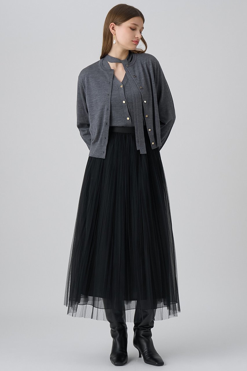 【アナイ/ANAYI】のドットチュールプリーツスカート 人気、トレンドファッション・服の通販 founy(ファニー) 　ファッション　Fashion　レディースファッション　Fashion for Women　スカート　Skirts　プリーツスカート / 上品フェミニンスタイル　Pleated Skirts　ロングスカート　Long Skirts / Maxi & Midi Skirts　2025年　2025　2025-2026秋冬・A/W　Autumn/Winter 2025–26 AW25–26　おすすめ　Recommended / Our Picks　なめらか　Smooth, Silky Texture　オーガンジー　Organza Fabric　シンプル　Simple, Minimal　ドット　Polka Dot, Dot Pattern　プリーツ　Pleats, Pleated　ロング　Long, Long-Length　エレガント 上品　Elegant　A/W・秋冬　Autumn/Winter　other-7|ID: prp329100004630865 ipo3291000000033313765