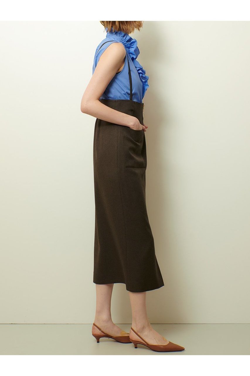 【アルアバイル/allureville】のメランジピンヘッドサススカート 人気、トレンドファッション・服の通販 founy(ファニー) 　ファッション　Fashion　レディースファッション　Fashion for Women　スカート　Skirts　ロングスカート　Long Skirts / Maxi & Midi Skirts　2025年　2025　2025-2026秋冬・A/W　Autumn/Winter 2025–26 AW25–26　おすすめ　Recommended / Our Picks　サスペンダー　Suspenders, Braces　ジップ　Zip, Zipper　スリット　Slit, Slit Detail　ツイード　Twill, Twill Weave　トレンド　Trend, Trending Now　フロント　Front, Front Design　ロング　Long, Long-Length　秋　Autumn　A/W・秋冬　Autumn/Winter　other-6|ID: prp329100004630868 ipo3291000000033313796