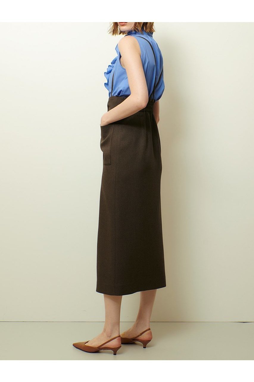 【アルアバイル/allureville】のメランジピンヘッドサススカート 人気、トレンドファッション・服の通販 founy(ファニー) 　ファッション　Fashion　レディースファッション　Fashion for Women　スカート　Skirts　ロングスカート　Long Skirts / Maxi & Midi Skirts　2025年　2025　2025-2026秋冬・A/W　Autumn/Winter 2025–26 AW25–26　おすすめ　Recommended / Our Picks　サスペンダー　Suspenders, Braces　ジップ　Zip, Zipper　スリット　Slit, Slit Detail　ツイード　Twill, Twill Weave　トレンド　Trend, Trending Now　フロント　Front, Front Design　ロング　Long, Long-Length　秋　Autumn　A/W・秋冬　Autumn/Winter　other-7|ID: prp329100004630868 ipo3291000000033313797