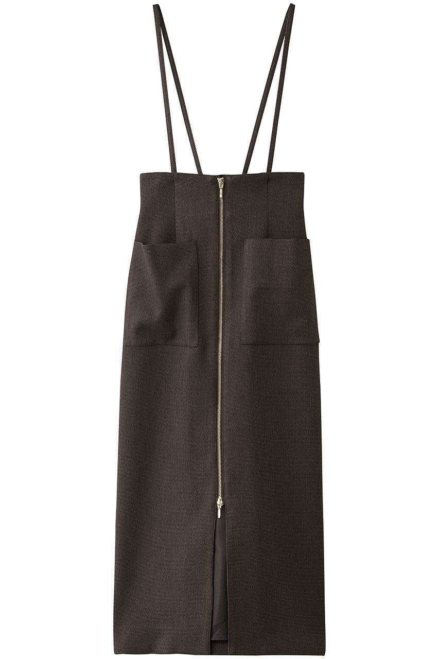 【アルアバイル/allureville】のメランジピンヘッドサススカート インテリア・キッズ・メンズ・レディースファッション・服の通販 founy(ファニー) 　ファッション　Fashion　レディースファッション　Fashion for Women　スカート　Skirts　ロングスカート　Long Skirts / Maxi & Midi Skirts　おすすめ　Recommended / Our Picks　サスペンダー　Suspenders, Braces　ジップ　Zip, Zipper　スリット　Slit, Slit Detail　ツイード　Twill, Twill Weave　トレンド　Trend, Trending Now　フロント　Front, Front Design　ロング　Long, Long-Length　秋　Autumn　ブラウン2|ID: prp329100004630868 ipo3291000000034168459