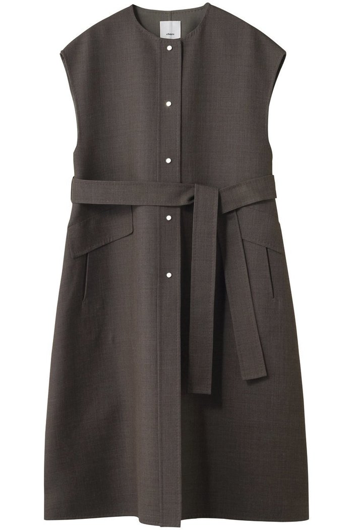 【エブール/ebure】のライトウールリバー ノーカラーロングジレ インテリア・キッズ・メンズ・レディースファッション・服の通販 founy(ファニー) https://founy.com/ ファッション Fashion レディースファッション Fashion for Women アウター Coat / Outerwear Collection レディースジャケット・軽アウター Jackets インナー Innerwear ジャケット Jacket, Outerwear ダブル Double, Double-Breasted ドット Polka Dot, Dot Pattern ドレープ Drape, Draping Fabric フェイス Face, Facial Design フォルム Silhouette, Form ベスト Vest, Waistcoat |ID: prp329100004630876 ipo3291000000036203217