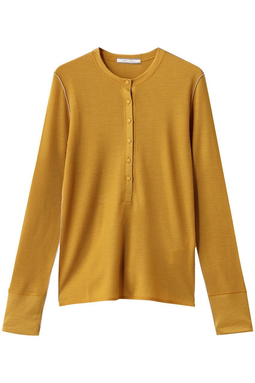 【ベイジ,/BEIGE,】のFORD(フォード)/ウール配色メローヘンリーネックカットソー インテリア・キッズ・メンズ・レディースファッション・服の通販 founy(ファニー) ファッション Fashion レディースファッション Fashion for Women トップス・カットソー Cut & Sew Tops シャツ・ブラウス・オフィスカジュアル Elegant Blouses & Button-Ups ロングTシャツ・Tシャツ Longline T-Shirts & Tees カットソー・ベーシックTシャツ Cut-and-Sewn Tops / Stretch Tees & Basics インナー Innerwear ジャケット Jacket, Outerwear スリーブ Sleeve, Long Sleeve / Short Sleeve ロング Long, Long-Length Mustard|ID: prp329100004631599 ipo3291000000033429030