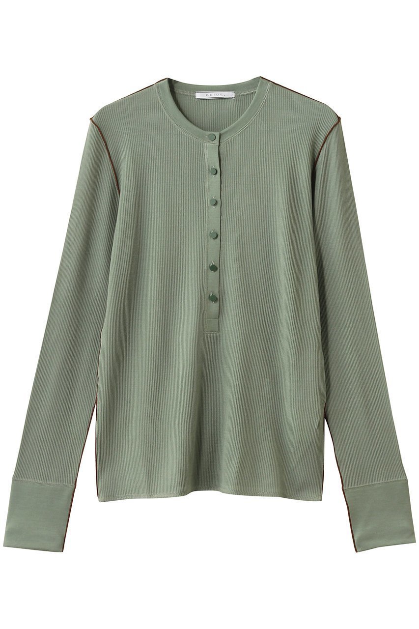 【ベイジ,/BEIGE,】のFORD(フォード)/ウール配色メローヘンリーネックカットソー インテリア・キッズ・メンズ・レディースファッション・服の通販 founy(ファニー) ファッション Fashion レディースファッション Fashion for Women トップス・カットソー Cut & Sew Tops シャツ・ブラウス・オフィスカジュアル Elegant Blouses & Button-Ups ロングTシャツ・Tシャツ Longline T-Shirts & Tees カットソー・ベーシックTシャツ Cut-and-Sewn Tops / Stretch Tees & Basics インナー Innerwear ジャケット Jacket, Outerwear スリーブ Sleeve, Long Sleeve / Short Sleeve ロング Long, Long-Length Sage|ID: prp329100004631599 ipo3291000000033429031