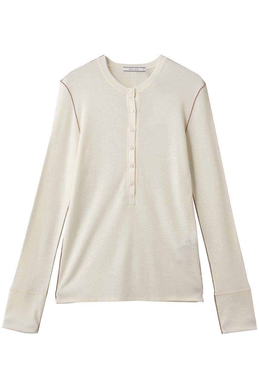 【ベイジ,/BEIGE,】のFORD(フォード)/ウール配色メローヘンリーネックカットソー インテリア・キッズ・メンズ・レディースファッション・服の通販 founy(ファニー) ファッション Fashion レディースファッション Fashion for Women トップス・カットソー Cut & Sew Tops シャツ・ブラウス・オフィスカジュアル Elegant Blouses & Button-Ups ロングTシャツ・Tシャツ Longline T-Shirts & Tees カットソー・ベーシックTシャツ Cut-and-Sewn Tops / Stretch Tees & Basics インナー Innerwear ジャケット Jacket, Outerwear スリーブ Sleeve, Long Sleeve / Short Sleeve ロング Long, Long-Length Ecru|ID: prp329100004631599 ipo3291000000033868726