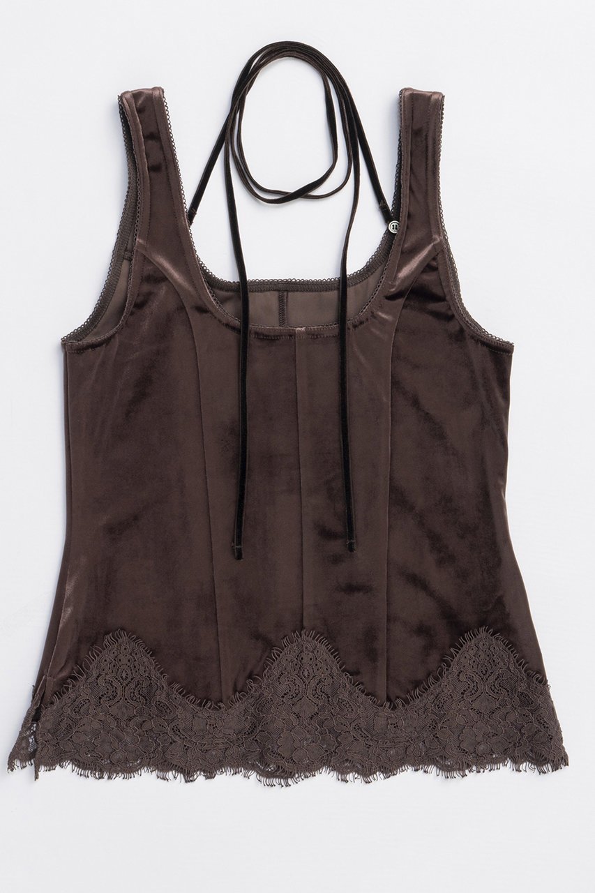 【メゾンスペシャル/MAISON SPECIAL】のHem Lace Velvet Tank Top/ヘムレースベロアタンクトップ インテリア・キッズ・メンズ・レディースファッション・服の通販 founy(ファニー) 　ファッション　Fashion　レディースファッション　Fashion for Women　トップス・カットソー　Cut & Sew Tops　キャミソール&ノースリーブ　Camisoles & Sleeveless Tops　シャツ・ブラウス・オフィスカジュアル　Elegant Blouses & Button-Ups　ロングTシャツ・Tシャツ　Longline T-Shirts & Tees　カットソー・ベーシックTシャツ　Cut-and-Sewn Tops / Stretch Tees & Basics　ベロアトップス　Velour Tops / Velvet-Look Items　キャミソール　Camisole, Spaghetti Strap Top　クラシカル　Classical, Vintage-Inspired　ジャケット　Jacket, Outerwear　タンク　Tank Top, Sleeveless Top　バランス　Balance, Style Balance　フェミニン　Feminine, Girly　ベルベット　Velvet, Velvety　ベロア　Velour, Soft Velvet　ミックス　Mix, Mixed Style　ラグジュアリー　Luxury, Elegant　レース　Lace, Lace Fabric　A/W・秋冬　Autumn/Winter　2025年　2025　2025-2026秋冬・A/W　Autumn/Winter 2025–26 AW25–26　BRN(ブラウン)|ID: prp329100004631601 ipo3291000000033328089