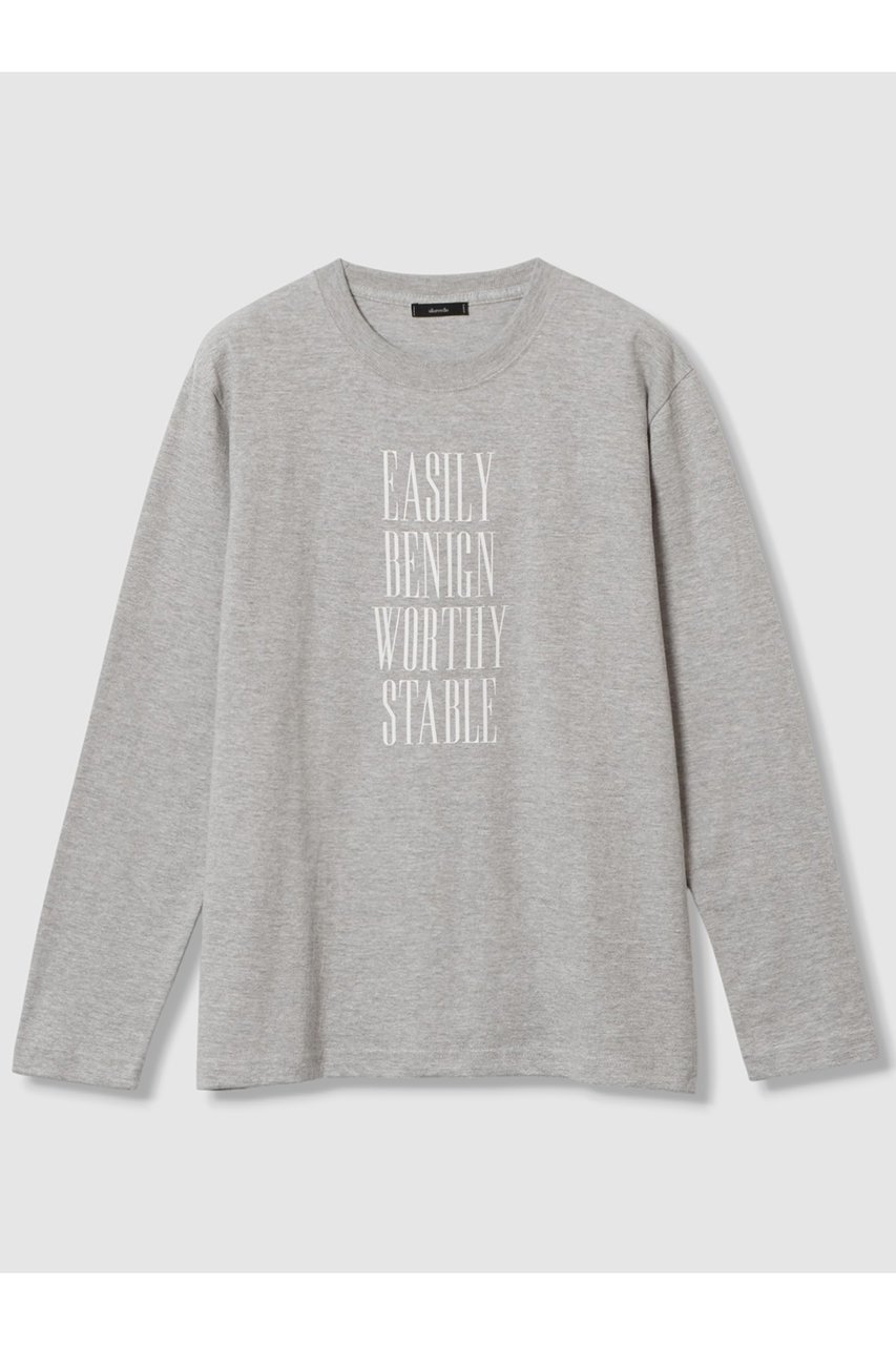 【アルアバイル/allureville】のフロッキーナローフォントロゴロンT インテリア・キッズ・メンズ・レディースファッション・服の通販 founy(ファニー) 　ファッション　Fashion　レディースファッション　Fashion for Women　トップス・カットソー　Cut & Sew Tops　シャツ・ブラウス・オフィスカジュアル　Elegant Blouses & Button-Ups　ロングTシャツ・Tシャツ　Longline T-Shirts & Tees　カットソー・ベーシックTシャツ　Cut-and-Sewn Tops / Stretch Tees & Basics　2025年　2025　2025-2026秋冬・A/W　Autumn/Winter 2025–26 AW25–26　おすすめ　Recommended / Our Picks　インナー　Innerwear　カーディガン　Cardigan, Knitwear　ジャケット　Jacket, Outerwear　スリーブ　Sleeve, Long Sleeve / Short Sleeve　トレンド　Trend, Trending Now　フロント　Front, Front Design　ベーシック　Basic, Essential　ロング　Long, Long-Length　A/W・秋冬　Autumn/Winter　ライトグレー|ID: prp329100004631602 ipo3291000000033328096