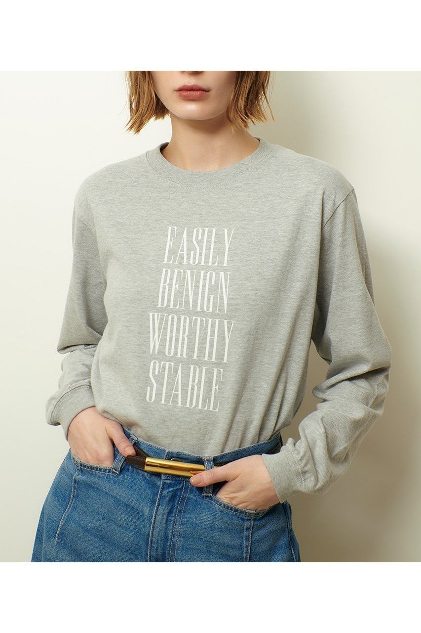 【アルアバイル/allureville】のフロッキーナローフォントロゴロンT 人気、トレンドファッション・服の通販 founy(ファニー) 　ファッション　Fashion　レディースファッション　Fashion for Women　トップス・カットソー　Cut & Sew Tops　シャツ・ブラウス・オフィスカジュアル　Elegant Blouses & Button-Ups　ロングTシャツ・Tシャツ　Longline T-Shirts & Tees　カットソー・ベーシックTシャツ　Cut-and-Sewn Tops / Stretch Tees & Basics　2025年　2025　2025-2026秋冬・A/W　Autumn/Winter 2025–26 AW25–26　おすすめ　Recommended / Our Picks　インナー　Innerwear　カーディガン　Cardigan, Knitwear　ジャケット　Jacket, Outerwear　スリーブ　Sleeve, Long Sleeve / Short Sleeve　トレンド　Trend, Trending Now　フロント　Front, Front Design　ベーシック　Basic, Essential　ロング　Long, Long-Length　A/W・秋冬　Autumn/Winter　other-8|ID: prp329100004631602 ipo3291000000033328107