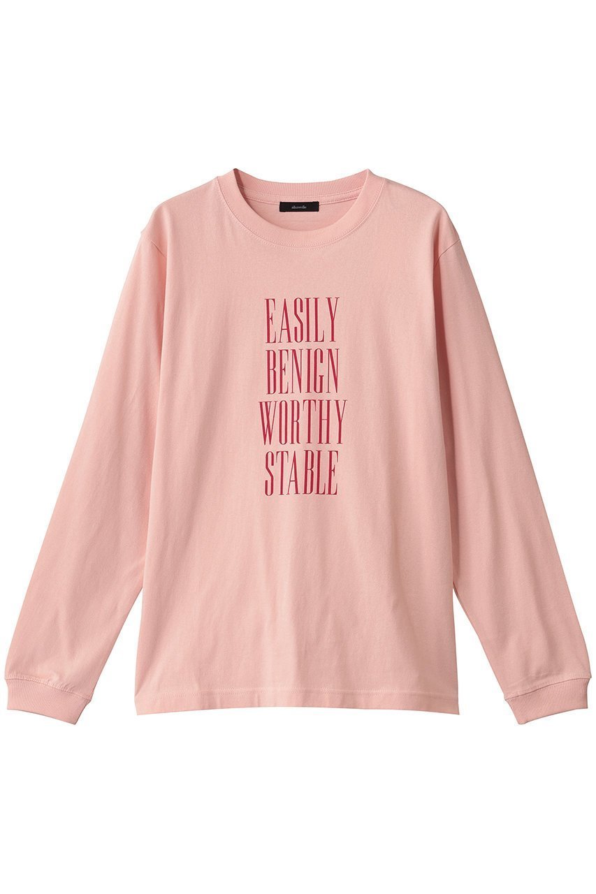 【アルアバイル/allureville】のフロッキーナローフォントロゴロンT インテリア・キッズ・メンズ・レディースファッション・服の通販 founy(ファニー) 　ファッション　Fashion　レディースファッション　Fashion for Women　トップス・カットソー　Cut & Sew Tops　シャツ・ブラウス・オフィスカジュアル　Elegant Blouses & Button-Ups　ロングTシャツ・Tシャツ　Longline T-Shirts & Tees　カットソー・ベーシックTシャツ　Cut-and-Sewn Tops / Stretch Tees & Basics　おすすめ　Recommended / Our Picks　インナー　Innerwear　カーディガン　Cardigan, Knitwear　ジャケット　Jacket, Outerwear　スリーブ　Sleeve, Long Sleeve / Short Sleeve　トレンド　Trend, Trending Now　フロント　Front, Front Design　ベーシック　Basic, Essential　ロング　Long, Long-Length　ピンク|ID: prp329100004631602 ipo3291000000034495482