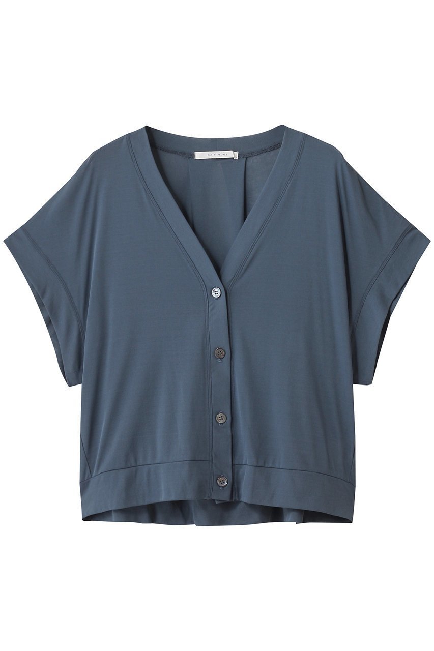 【プレインピープル/PLAIN PEOPLE】のガス強撚フライス半袖カーディガン 人気、トレンドファッション・服の通販 founy(ファニー) 　ファッション　Fashion　レディースファッション　Fashion for Women　トップス・カットソー　Cut & Sew Tops　カーディガン・羽織り　Layered Style Cardigans　シャツ・ブラウス・オフィスカジュアル　Elegant Blouses & Button-Ups　ロングTシャツ・Tシャツ　Longline T-Shirts & Tees　カットソー・ベーシックTシャツ　Cut-and-Sewn Tops / Stretch Tees & Basics　カーディガン　Cardigan, Knitwear　デコルテ　Décolleté, Neckline　エレガント 上品　Elegant　再入荷　Restock / Back in Stock　半袖　Short Sleeve, Half Sleeve　 other-1|ID: prp329100004631603 ipo3291000000035651546