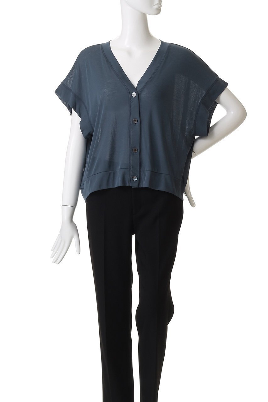 【プレインピープル/PLAIN PEOPLE】のガス強撚フライス半袖カーディガン 人気、トレンドファッション・服の通販 founy(ファニー) 　ファッション　Fashion　レディースファッション　Fashion for Women　トップス・カットソー　Cut & Sew Tops　カーディガン・羽織り　Layered Style Cardigans　シャツ・ブラウス・オフィスカジュアル　Elegant Blouses & Button-Ups　ロングTシャツ・Tシャツ　Longline T-Shirts & Tees　カットソー・ベーシックTシャツ　Cut-and-Sewn Tops / Stretch Tees & Basics　カーディガン　Cardigan, Knitwear　デコルテ　Décolleté, Neckline　エレガント 上品　Elegant　再入荷　Restock / Back in Stock　半袖　Short Sleeve, Half Sleeve　other-2|ID: prp329100004631603 ipo3291000000035651552