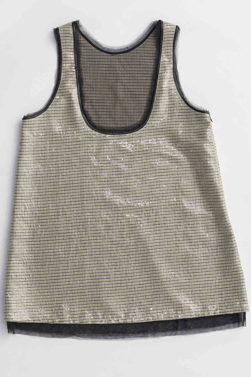 【メゾンスペシャル/MAISON SPECIAL】のMulti Fabric Tunic/マルチファブリックチュニック インテリア・キッズ・メンズ・レディースファッション・服の通販 founy(ファニー) 　ファッション　Fashion　レディースファッション　Fashion for Women　ワンピース　Dresses　チュニック　Tunic Tops & Dresses　2025年　2025　2025-2026秋冬・A/W　Autumn/Winter 2025–26 AW25–26　クラシカル　Classical, Vintage-Inspired　スクエア　Square, Square Shape　スパンコール　Sequins, Sequin Embellishment　チェック　Check, Plaid, Tartan　チュニック　Tunic, Long Top　A/W・秋冬　Autumn/Winter　YEL(イエロー)|ID: prp329100004631605 ipo3291000000033328138