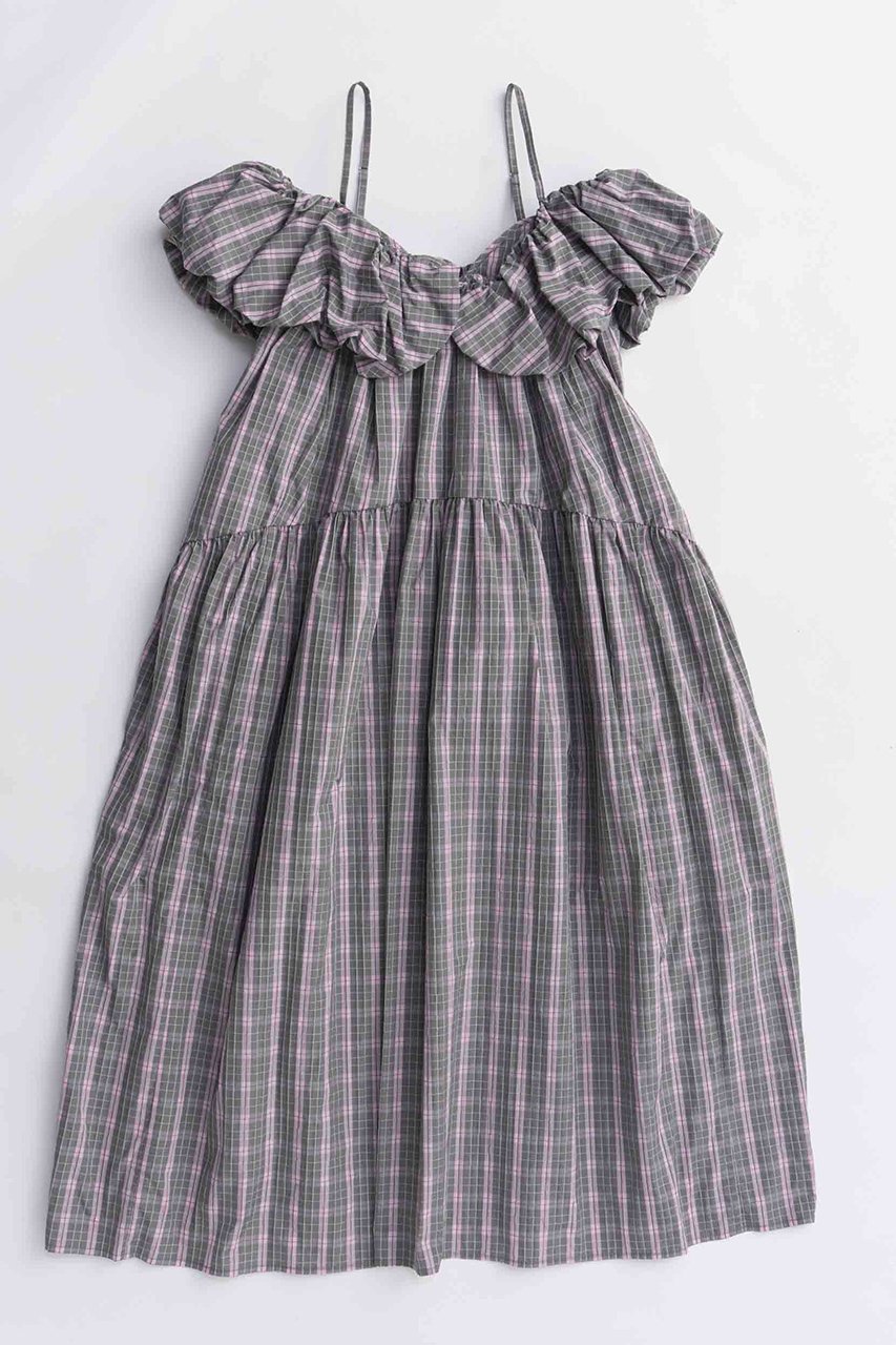 【メゾンスペシャル/MAISON SPECIAL】のPlaid Taffeta Voluminous Dress/チェックタフタボリュームワンピース インテリア・キッズ・メンズ・レディースファッション・服の通販 founy(ファニー) 　ファッション　Fashion　レディースファッション　Fashion for Women　ワンピース　Dresses　フォーマル・パーティードレス・結婚式用ドレス　Elegant & Casual Dresses　チュニック　Tunic Tops & Dresses　ギャザー　Gathered, Ruffled　スリーブ　Sleeve, Long Sleeve / Short Sleeve　タフタ　Taffeta, Structured Fabric　チェック　Check, Plaid, Tartan　チュニック　Tunic, Long Top　マキシ　Maxi, Full Length　ロング　Long, Long-Length　BRN(ブラウン)|ID: prp329100004631609 ipo3291000000033328177