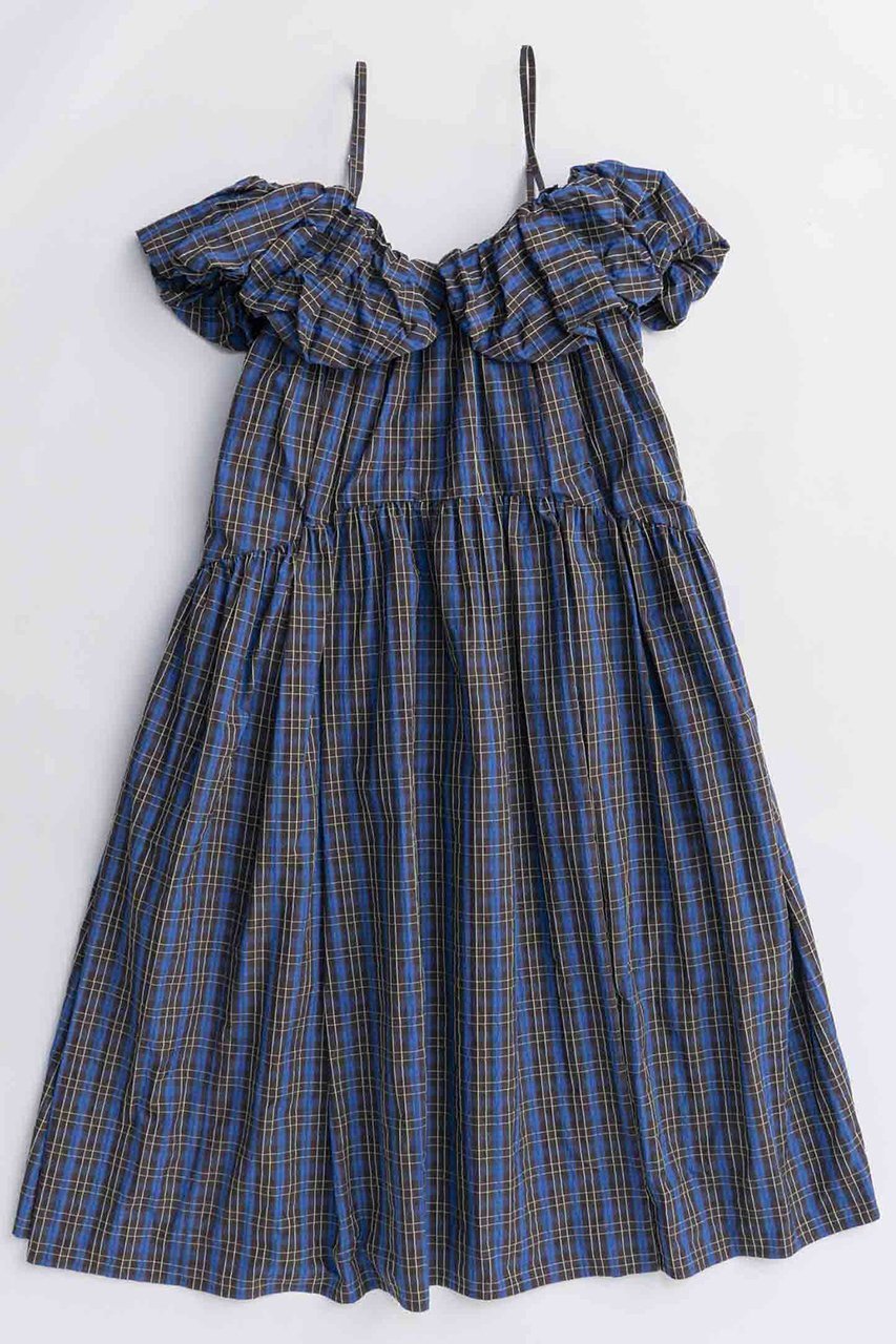 【メゾンスペシャル/MAISON SPECIAL】のPlaid Taffeta Voluminous Dress/チェックタフタボリュームワンピース インテリア・キッズ・メンズ・レディースファッション・服の通販 founy(ファニー) 　ファッション　Fashion　レディースファッション　Fashion for Women　ワンピース　Dresses　フォーマル・パーティードレス・結婚式用ドレス　Elegant & Casual Dresses　チュニック　Tunic Tops & Dresses　ギャザー　Gathered, Ruffled　スリーブ　Sleeve, Long Sleeve / Short Sleeve　タフタ　Taffeta, Structured Fabric　チェック　Check, Plaid, Tartan　チュニック　Tunic, Long Top　マキシ　Maxi, Full Length　ロング　Long, Long-Length　GRY(グレー)|ID: prp329100004631609 ipo3291000000033328179