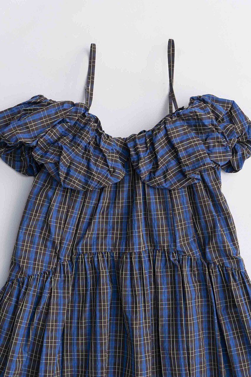 【メゾンスペシャル/MAISON SPECIAL】のPlaid Taffeta Voluminous Dress/チェックタフタボリュームワンピース 人気、トレンドファッション・服の通販 founy(ファニー) 　ファッション　Fashion　レディースファッション　Fashion for Women　ワンピース　Dresses　フォーマル・パーティードレス・結婚式用ドレス　Elegant & Casual Dresses　チュニック　Tunic Tops & Dresses　ギャザー　Gathered, Ruffled　スリーブ　Sleeve, Long Sleeve / Short Sleeve　タフタ　Taffeta, Structured Fabric　チェック　Check, Plaid, Tartan　チュニック　Tunic, Long Top　マキシ　Maxi, Full Length　ロング　Long, Long-Length　other-2|ID: prp329100004631609 ipo3291000000033328181