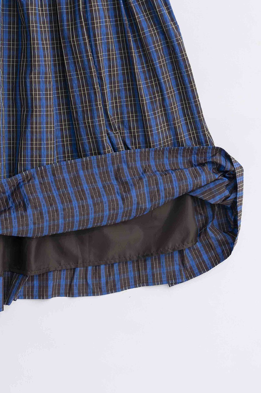【メゾンスペシャル/MAISON SPECIAL】のPlaid Taffeta Voluminous Dress/チェックタフタボリュームワンピース 人気、トレンドファッション・服の通販 founy(ファニー) 　ファッション　Fashion　レディースファッション　Fashion for Women　ワンピース　Dresses　フォーマル・パーティードレス・結婚式用ドレス　Elegant & Casual Dresses　チュニック　Tunic Tops & Dresses　ギャザー　Gathered, Ruffled　スリーブ　Sleeve, Long Sleeve / Short Sleeve　タフタ　Taffeta, Structured Fabric　チェック　Check, Plaid, Tartan　チュニック　Tunic, Long Top　マキシ　Maxi, Full Length　ロング　Long, Long-Length　other-3|ID: prp329100004631609 ipo3291000000033328184