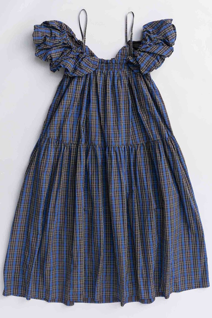 【メゾンスペシャル/MAISON SPECIAL】のPlaid Taffeta Voluminous Dress/チェックタフタボリュームワンピース 人気、トレンドファッション・服の通販 founy(ファニー) 　ファッション　Fashion　レディースファッション　Fashion for Women　ワンピース　Dresses　フォーマル・パーティードレス・結婚式用ドレス　Elegant & Casual Dresses　チュニック　Tunic Tops & Dresses　ギャザー　Gathered, Ruffled　スリーブ　Sleeve, Long Sleeve / Short Sleeve　タフタ　Taffeta, Structured Fabric　チェック　Check, Plaid, Tartan　チュニック　Tunic, Long Top　マキシ　Maxi, Full Length　ロング　Long, Long-Length　other-4|ID: prp329100004631609 ipo3291000000033328185