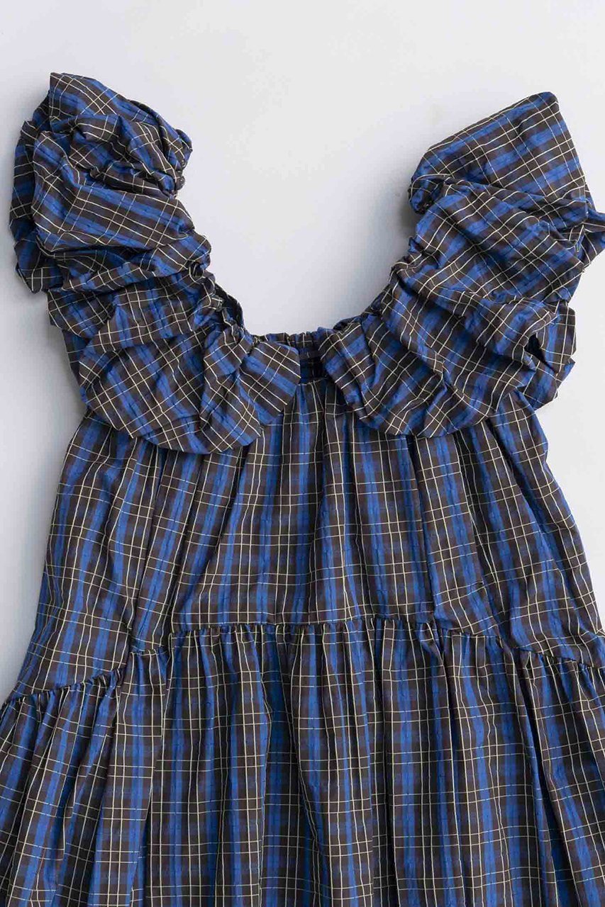 【メゾンスペシャル/MAISON SPECIAL】のPlaid Taffeta Voluminous Dress/チェックタフタボリュームワンピース 人気、トレンドファッション・服の通販 founy(ファニー) 　ファッション　Fashion　レディースファッション　Fashion for Women　ワンピース　Dresses　フォーマル・パーティードレス・結婚式用ドレス　Elegant & Casual Dresses　チュニック　Tunic Tops & Dresses　ギャザー　Gathered, Ruffled　スリーブ　Sleeve, Long Sleeve / Short Sleeve　タフタ　Taffeta, Structured Fabric　チェック　Check, Plaid, Tartan　チュニック　Tunic, Long Top　マキシ　Maxi, Full Length　ロング　Long, Long-Length　other-7|ID: prp329100004631609 ipo3291000000033328188
