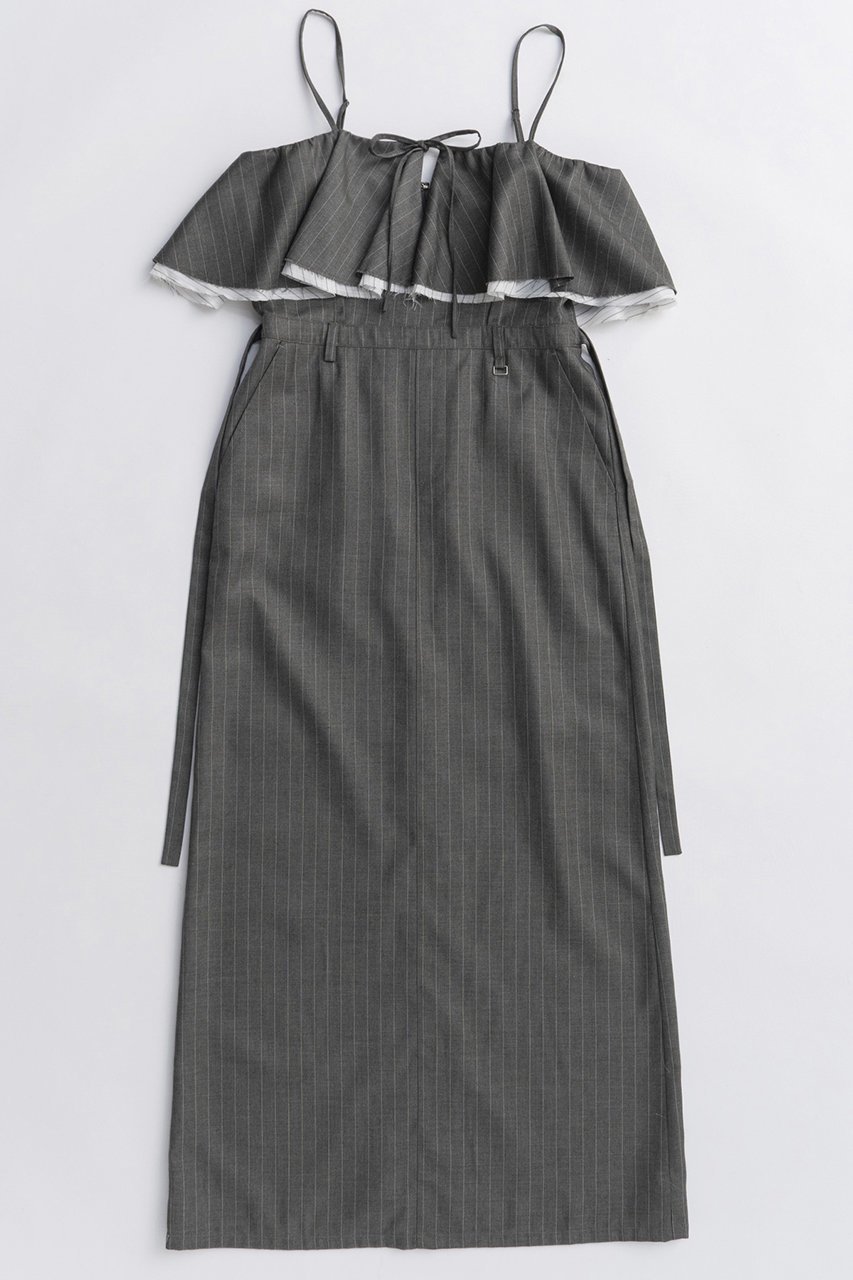 【メゾンスペシャル/MAISON SPECIAL】のFrilled Camisole Dress/フリルキャミワンピース インテリア・キッズ・メンズ・レディースファッション・服の通販 founy(ファニー) 　ファッション　Fashion　レディースファッション　Fashion for Women　ワンピース　Dresses　フォーマル・パーティードレス・結婚式用ドレス　Elegant & Casual Dresses　キャミソールワンピース　Camisole Dresses　チュニック　Tunic Tops & Dresses　2025年　2025　2025-2026秋冬・A/W　Autumn/Winter 2025–26 AW25–26　インナー　Innerwear　キャミワンピース　Cami Dress, Slip Dress　シンプル　Simple, Minimal　ストライプ　Stripe, Striped Pattern　チュニック　Tunic, Long Top　フェミニン　Feminine, Girly　フリル　Frill, Ruffle　ロング　Long, Long-Length　エレガント 上品　Elegant　A/W・秋冬　Autumn/Winter　GRY(グレー)|ID: prp329100004631610 ipo3291000000033328196