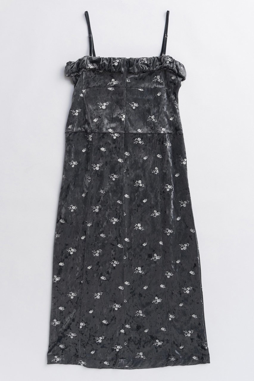 【メゾンスペシャル/MAISON SPECIAL】のFlower Embroidery Velour Camisole Dress/フラワーエンブロイダリーベロアキャミワンピース 人気、トレンドファッション・服の通販 founy(ファニー) 　ファッション　Fashion　レディースファッション　Fashion for Women　ワンピース　Dresses　フォーマル・パーティードレス・結婚式用ドレス　Elegant & Casual Dresses　キャミソールワンピース　Camisole Dresses　チュニック　Tunic Tops & Dresses　キャミワンピース　Cami Dress, Slip Dress　シルバー　Silver, Metallic Silver　ジャケット　Jacket, Outerwear　ストレッチ　Stretch, Stretchy Fabric　チュニック　Tunic, Long Top　フィット　Fit, Slim Fit　フェミニン　Feminine, Girly　フリル　Frill, Ruffle　ベロア　Velour, Soft Velvet　ライダース　Riders　ラップ　Wrap, Wrap Design　ロング　Long, Long-Length　A/W・秋冬　Autumn/Winter　おすすめ　Recommended / Our Picks　2025年　2025　2025-2026秋冬・A/W　Autumn/Winter 2025–26 AW25–26　other-4|ID: prp329100004631611 ipo3291000000033328214
