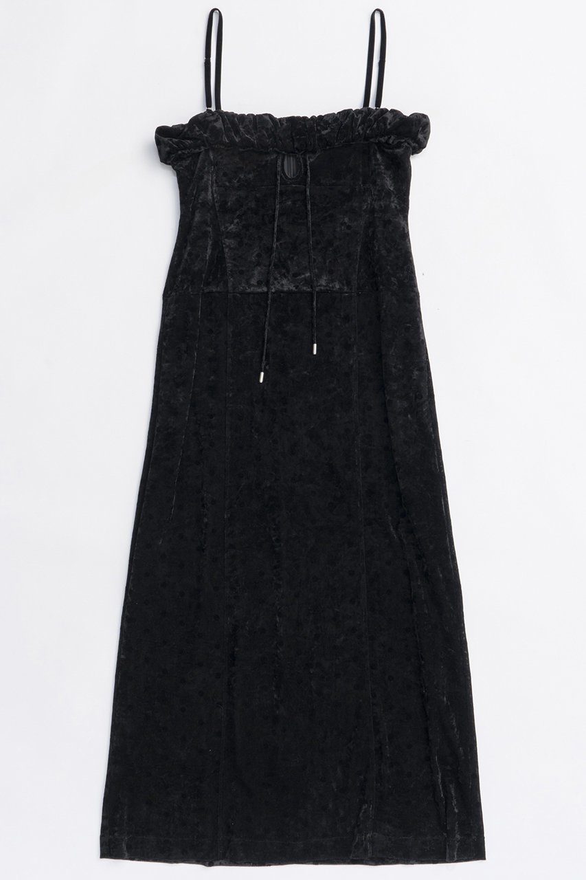 【メゾンスペシャル/MAISON SPECIAL】のScrunchie Velour Camisole Dress/シュシュベロアキャミワンピース インテリア・キッズ・メンズ・レディースファッション・服の通販 founy(ファニー) 　ファッション　Fashion　レディースファッション　Fashion for Women　ワンピース　Dresses　フォーマル・パーティードレス・結婚式用ドレス　Elegant & Casual Dresses　キャミソールワンピース　Camisole Dresses　チュニック　Tunic Tops & Dresses　シュシュ&ヘアアクセ/ヘアアレンジ　Scrunchies & Hair Accessories　2025年　2025　2025-2026秋冬・A/W　Autumn/Winter 2025–26 AW25–26　おすすめ　Recommended / Our Picks　なめらか　Smooth, Silky Texture　キャミワンピース　Cami Dress, Slip Dress　クラッシュ　Distressed, Crashed Style　チュニック　Tunic, Long Top　フィット　Fit, Slim Fit　フリル　Frill, Ruffle　ベロア　Velour, Soft Velvet　ラップ　Wrap, Wrap Design　ロング　Long, Long-Length　A/W・秋冬　Autumn/Winter　BLK(ブラック)|ID: prp329100004631612 ipo3291000000033328224