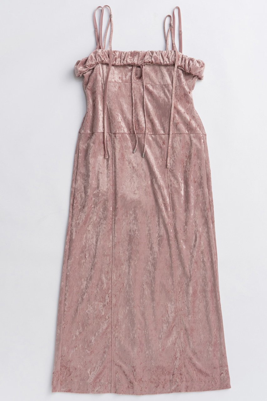 【メゾンスペシャル/MAISON SPECIAL】のScrunchie Velour Camisole Dress/シュシュベロアキャミワンピース インテリア・キッズ・メンズ・レディースファッション・服の通販 founy(ファニー) 　ファッション　Fashion　レディースファッション　Fashion for Women　ワンピース　Dresses　フォーマル・パーティードレス・結婚式用ドレス　Elegant & Casual Dresses　キャミソールワンピース　Camisole Dresses　チュニック　Tunic Tops & Dresses　シュシュ&ヘアアクセ/ヘアアレンジ　Scrunchies & Hair Accessories　2025年　2025　2025-2026秋冬・A/W　Autumn/Winter 2025–26 AW25–26　おすすめ　Recommended / Our Picks　なめらか　Smooth, Silky Texture　キャミワンピース　Cami Dress, Slip Dress　クラッシュ　Distressed, Crashed Style　チュニック　Tunic, Long Top　フィット　Fit, Slim Fit　フリル　Frill, Ruffle　ベロア　Velour, Soft Velvet　ラップ　Wrap, Wrap Design　ロング　Long, Long-Length　A/W・秋冬　Autumn/Winter　PNK(ピンク)|ID: prp329100004631612 ipo3291000000033328226