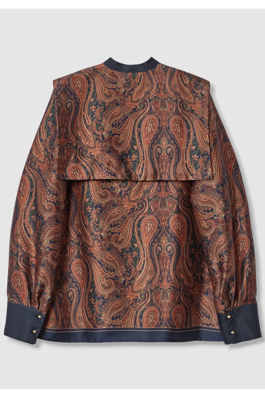 【アルアバイル/allureville】のOFFICINAペイズリープリントブラウス 人気、トレンドファッション・服の通販 founy(ファニー) 　ファッション　Fashion　レディースファッション　Fashion for Women　トップス・カットソー　Cut & Sew Tops　シャツ・ブラウス・オフィスカジュアル　Elegant Blouses & Button-Ups　スリーブ　Sleeve, Long Sleeve / Short Sleeve　デニム　Denim, Jeans Material　ロング　Long, Long-Length　other-2|ID: prp329100004631624 ipo3291000000035376939