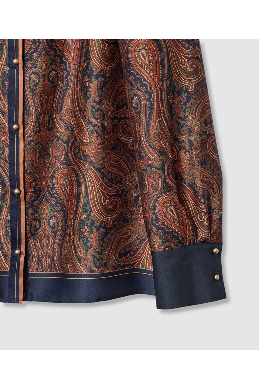 【アルアバイル/allureville】のOFFICINAペイズリープリントブラウス 人気、トレンドファッション・服の通販 founy(ファニー) 　ファッション　Fashion　レディースファッション　Fashion for Women　トップス・カットソー　Cut & Sew Tops　シャツ・ブラウス・オフィスカジュアル　Elegant Blouses & Button-Ups　スリーブ　Sleeve, Long Sleeve / Short Sleeve　デニム　Denim, Jeans Material　ロング　Long, Long-Length　other-4|ID: prp329100004631624 ipo3291000000035376942