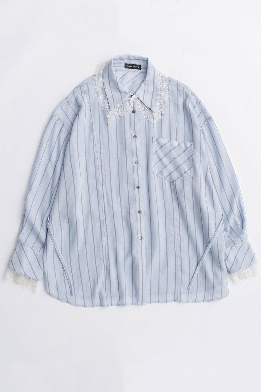 【メゾンスペシャル/MAISON SPECIAL】の2way Attachment Lace Shirt/2WAYアタッチメントレースシャツ 人気、トレンドファッション・服の通販 founy(ファニー) 　ファッション　Fashion　レディースファッション　Fashion for Women　トップス・カットソー　Cut & Sew Tops　シャツ・ブラウス・オフィスカジュアル　Elegant Blouses & Button-Ups　2025年　2025　2025-2026秋冬・A/W　Autumn/Winter 2025–26 AW25–26　なめらか　Smooth, Silky Texture　カフス　Cuff Design　スリーブ　Sleeve, Long Sleeve / Short Sleeve　ラップ　Wrap, Wrap Design　レース　Lace, Lace Fabric　ロング　Long, Long-Length　A/W・秋冬　Autumn/Winter　 other-1|ID: prp329100004631625 ipo3291000000033328403